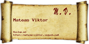 Mateas Viktor névjegykártya